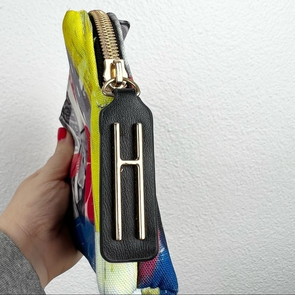 HAYWARD Multi-colored Cosmetics Bag with Monogrammed Zipper Pull, NWOT! - Picture 5 of 6